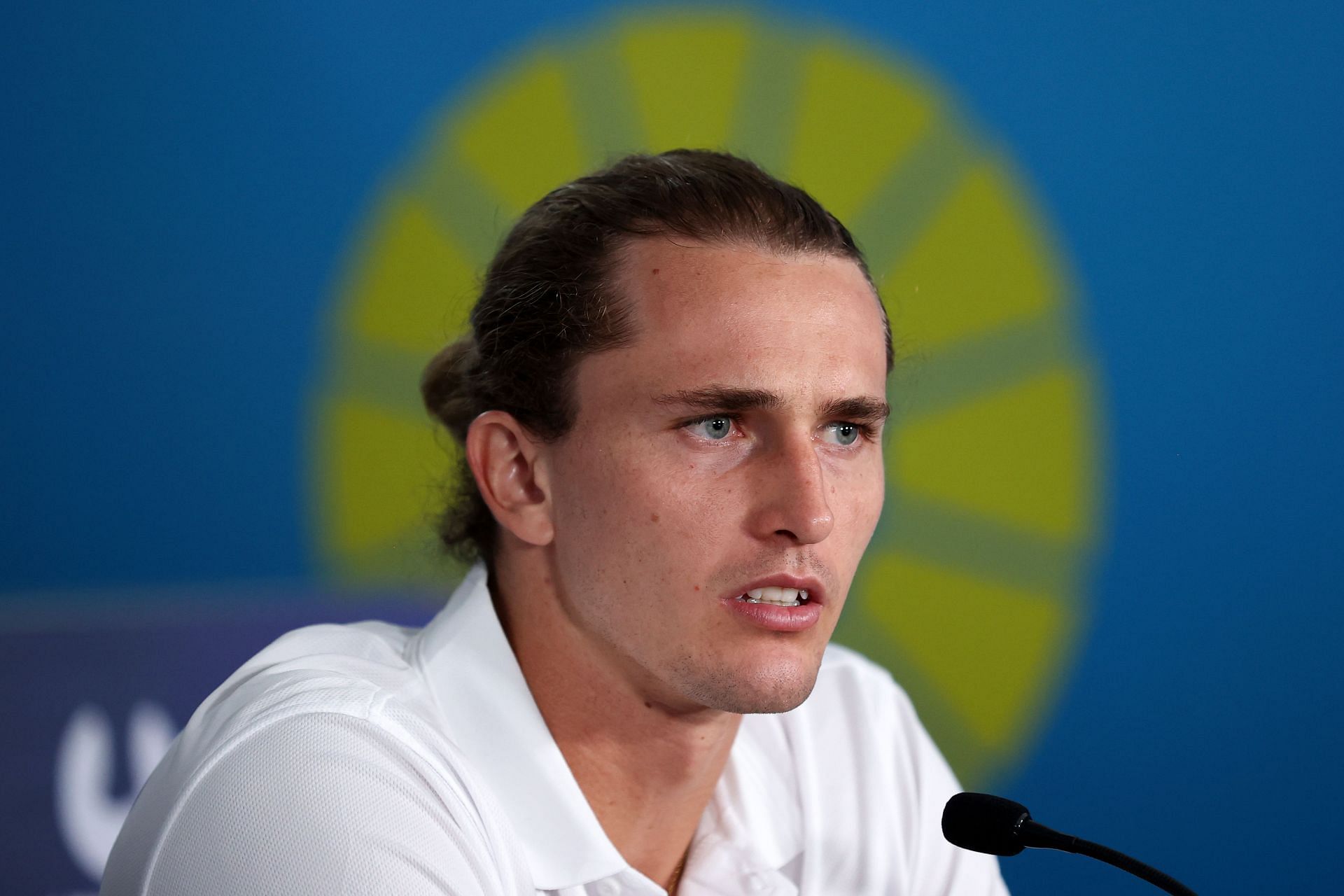 Alexander Zverev speaking to the press