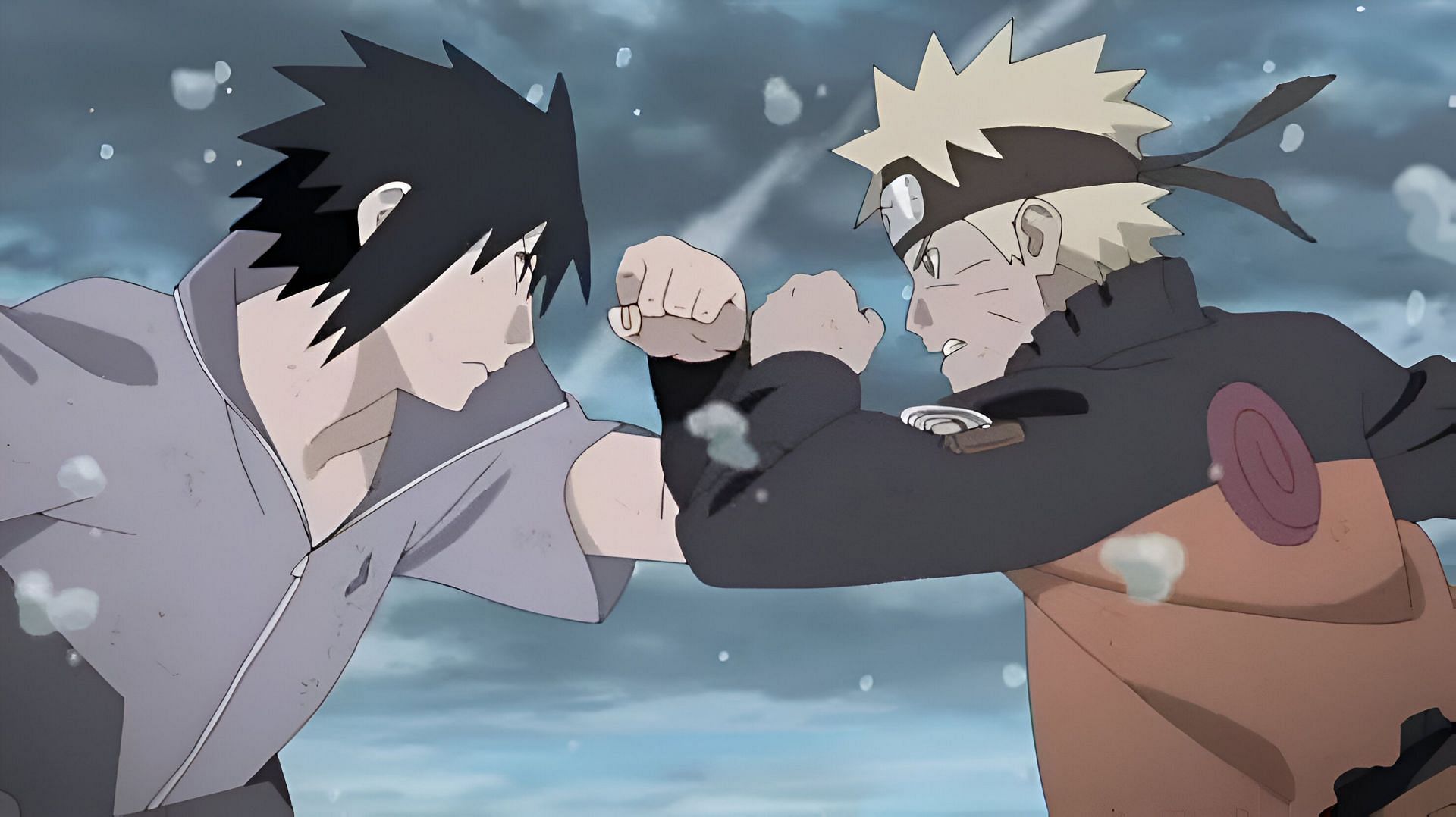 Sasuke (left) and Naruto (right) fighting their last battle (Image via Studio Pierrot)