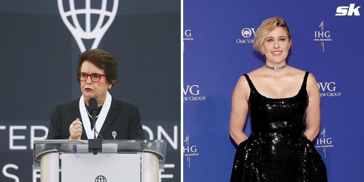 Billie Jean King (L) and Greta Gerwig