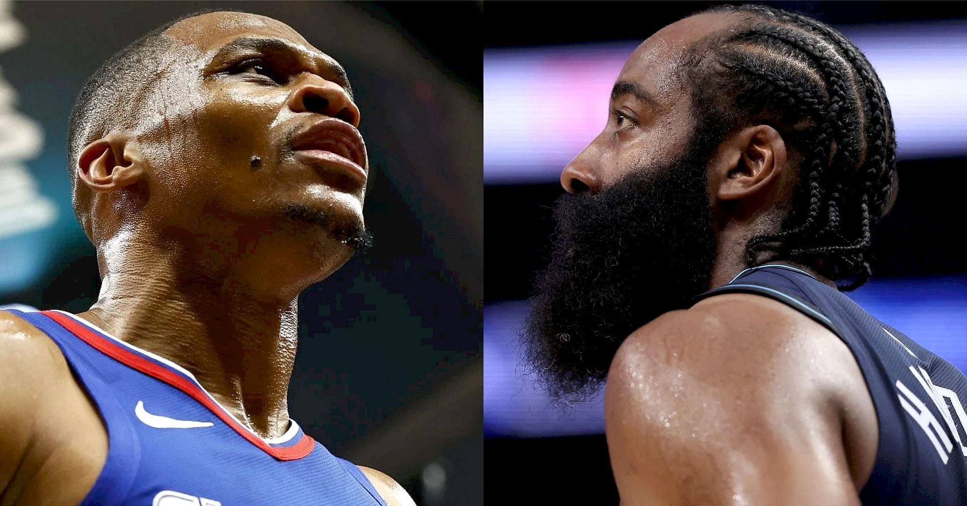 LA Clippers stars Russell Westbrook (left) and James Harden (right)