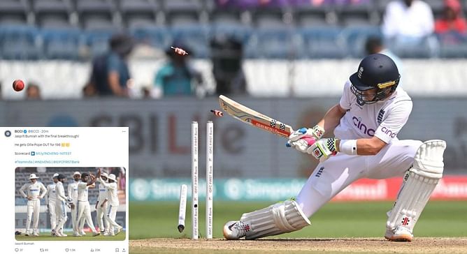 [Watch] Jasprit Bumrah cleans up Ollie Pope for 196 with a slower one to wrap England’s 2nd innings vs India in Hyderabad