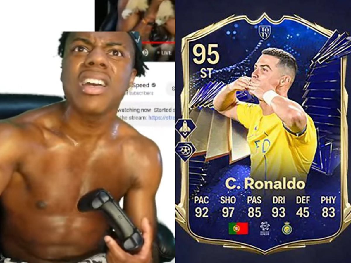 Watch IShowSpeed comically quick sell 13 million coin worth TOTY Ronaldo (Image via YouTube/IShowSpeed)