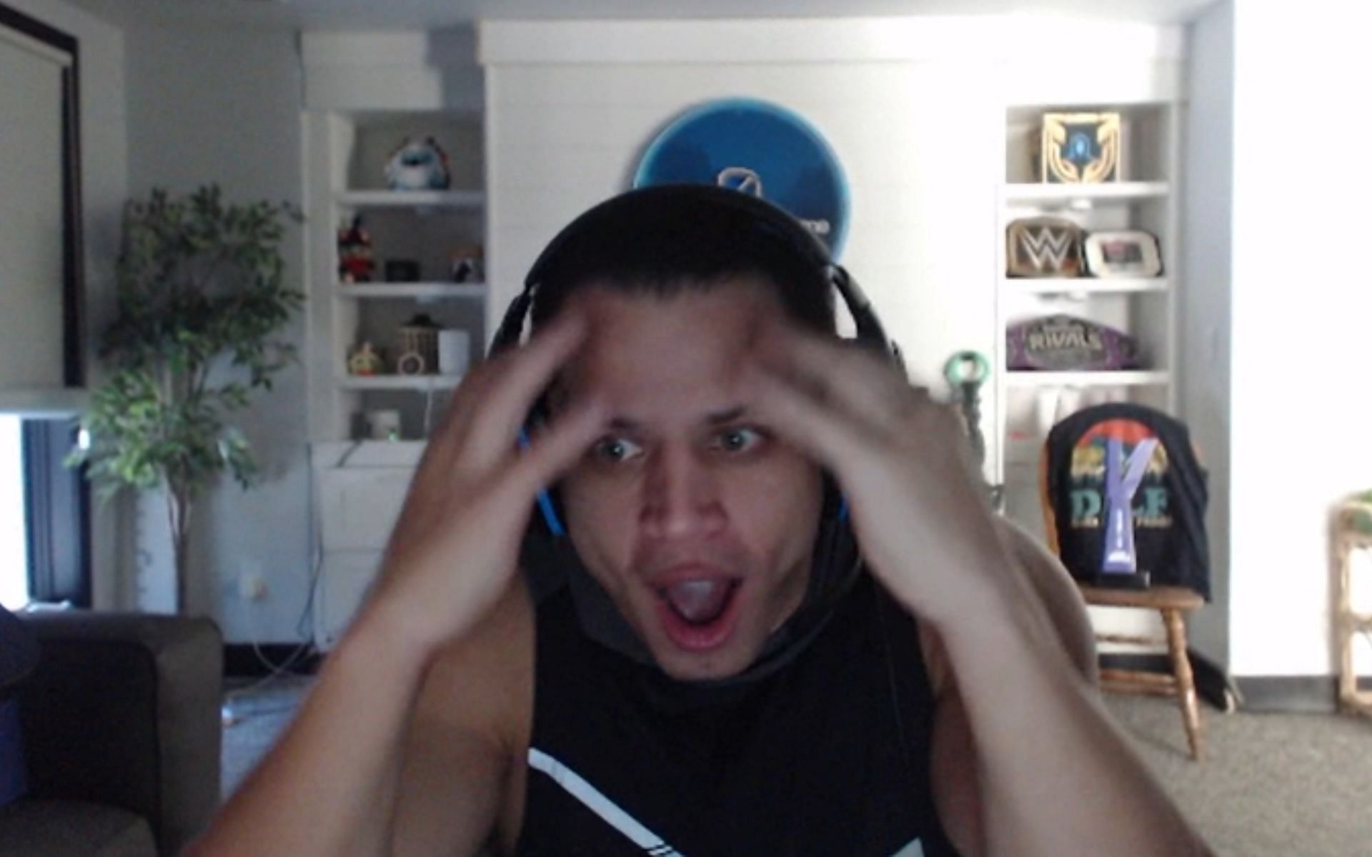 Tyler1 shocked as his League of Legends account gets flagged for seemingly saying &quot;stupid&quot; (Image via loltyler1/Twitch)