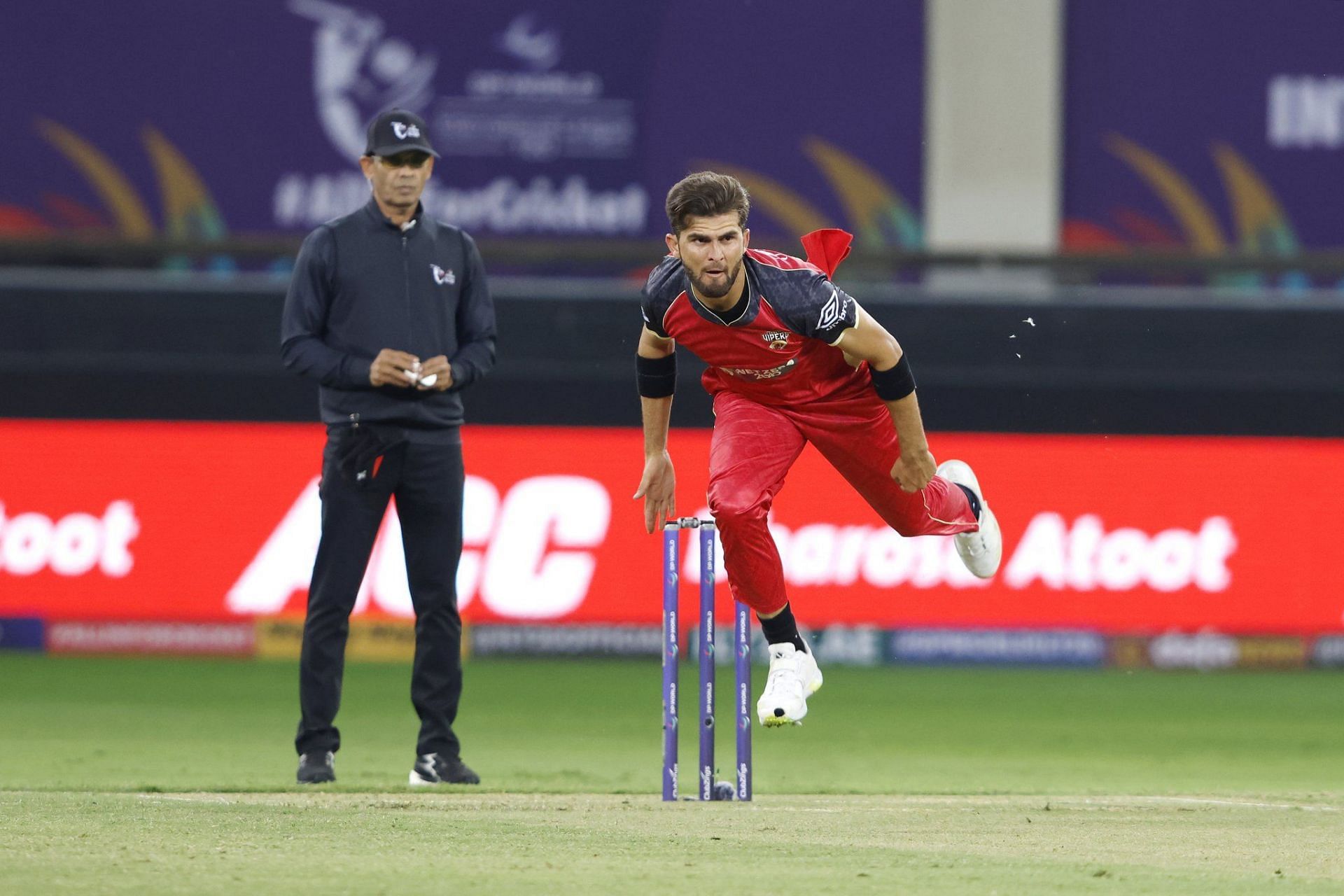 Shaheen Afridi in action (Image Courtesy: X/International League T20)