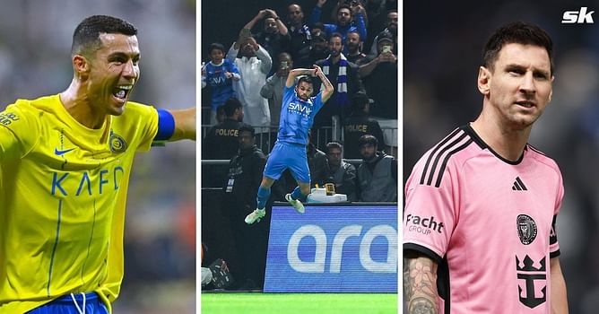 Lionel Messi’s reaction to Al-Hilal star pulling off Cristiano Ronaldo’s iconic Siuuu celebration against Inter Miami caught live on camera