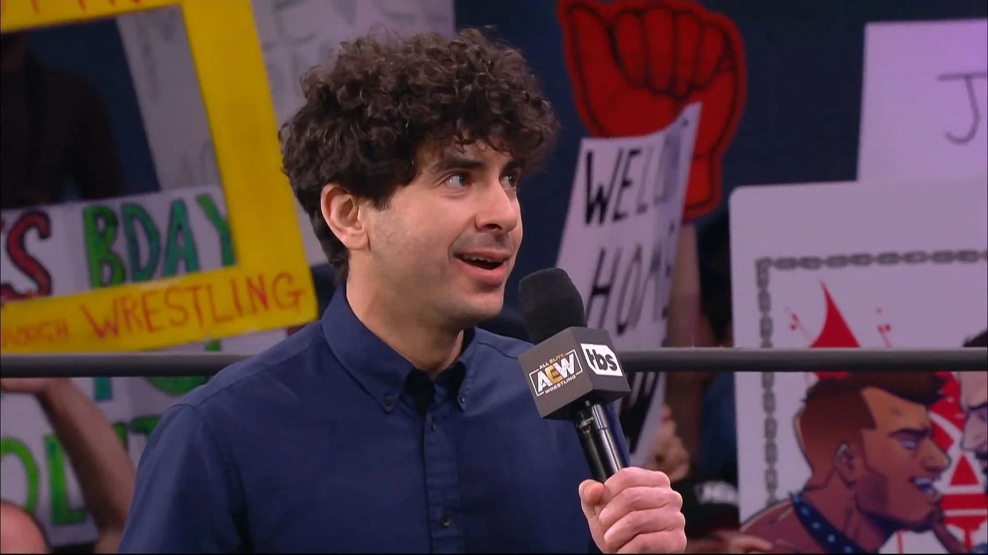 Tony Khan during one of the segments on AEW programming