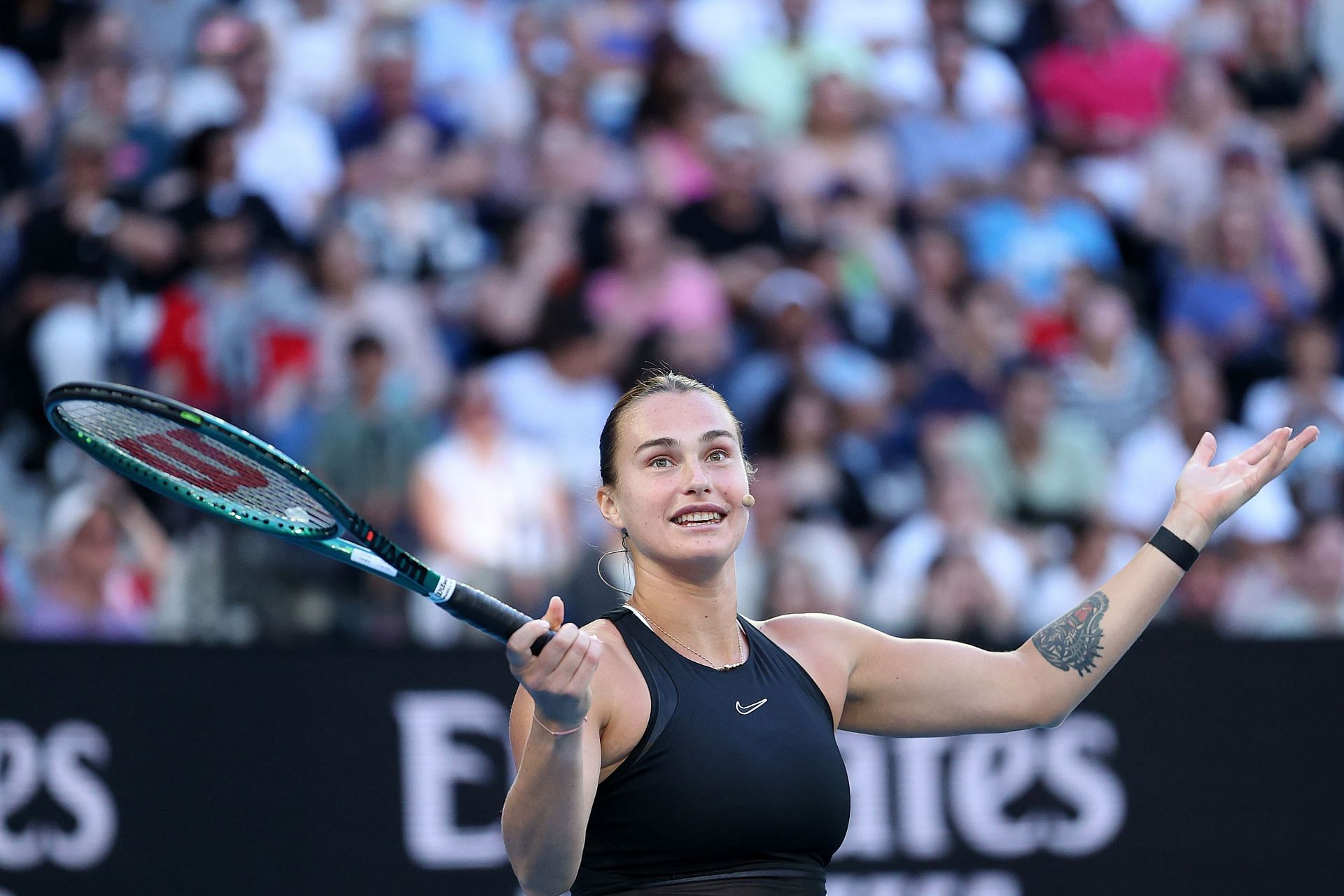 Sabalenka during a pre-Australian Open 2024 event