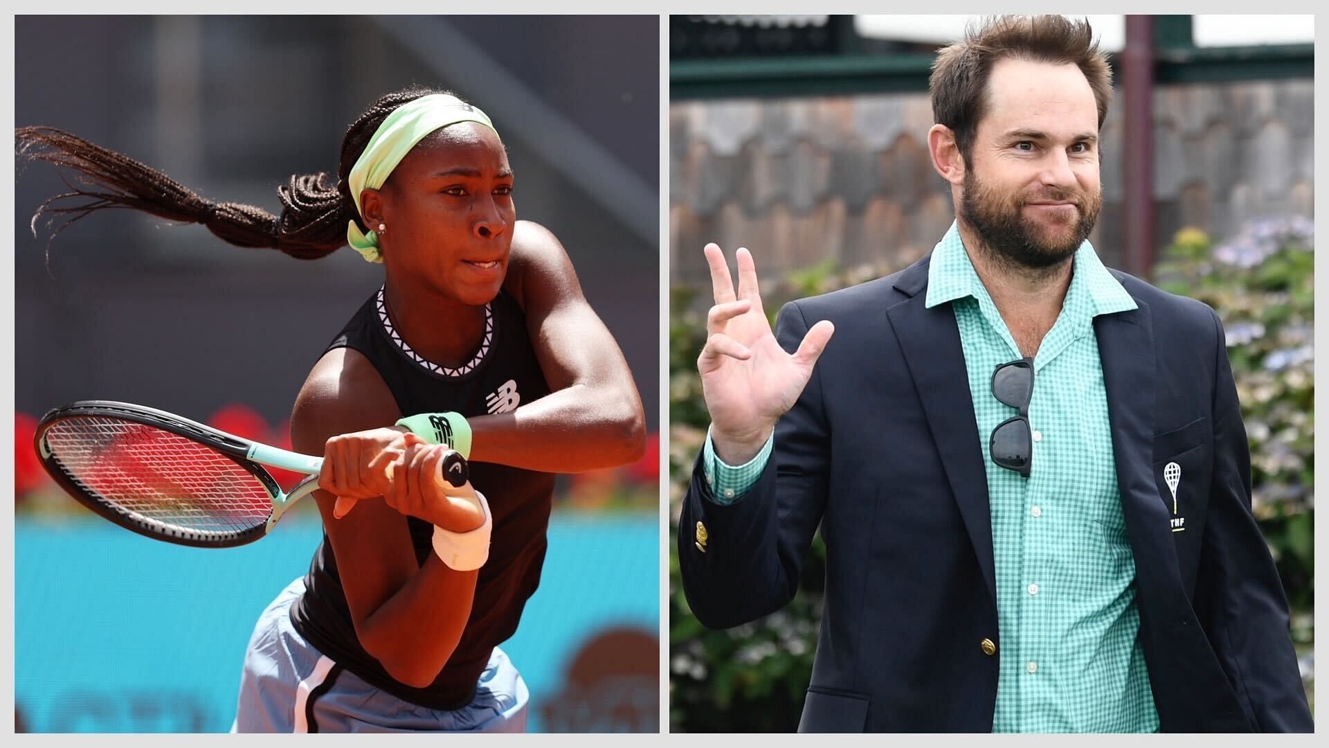 Coco Gauff (L) and Andy Roddick (R)