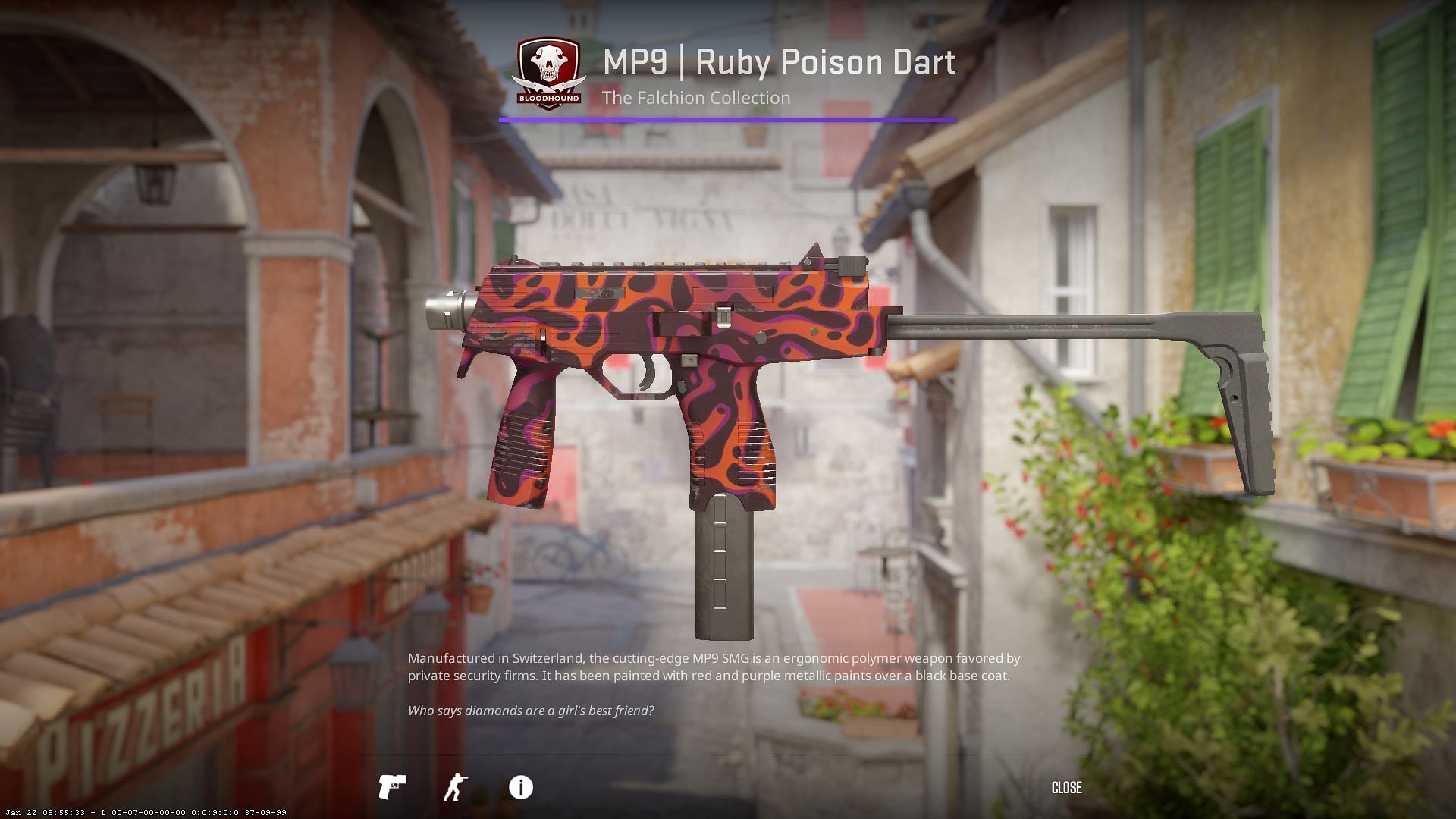 MP9 Ruby Poison Dart (Image via Valve)