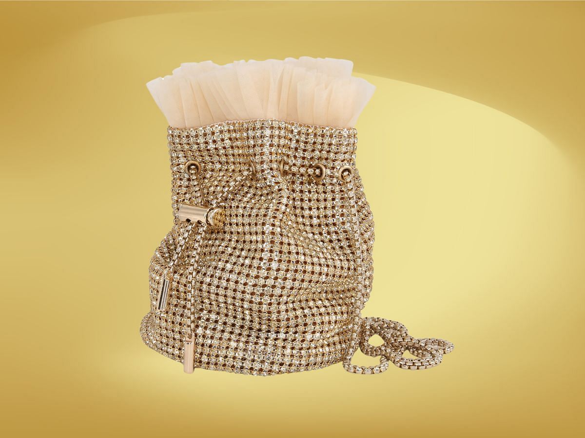 The Audley mini drawstring pouch (Image via Badgley Mischka)