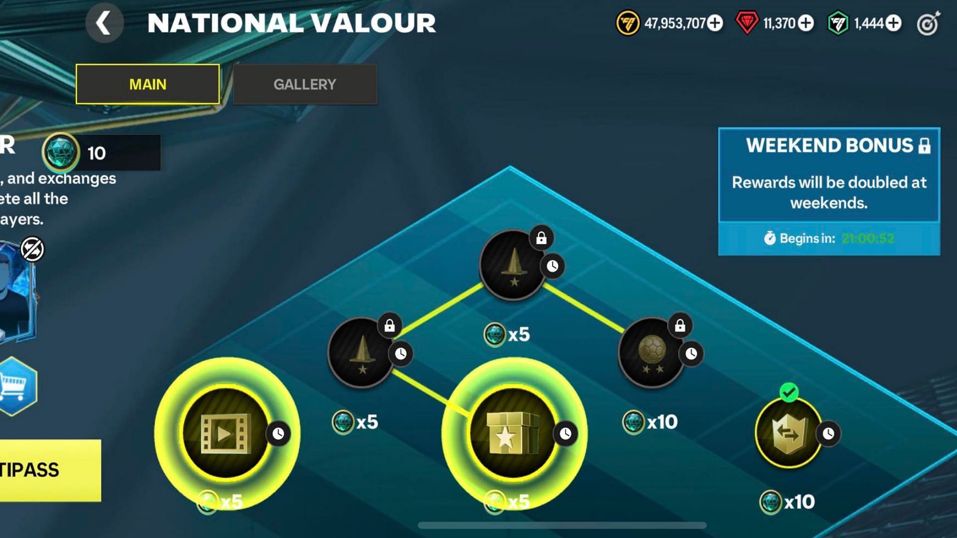 Multiple missions are added in the FC Mobile National Valour Main chapter (Image via EA Sports)