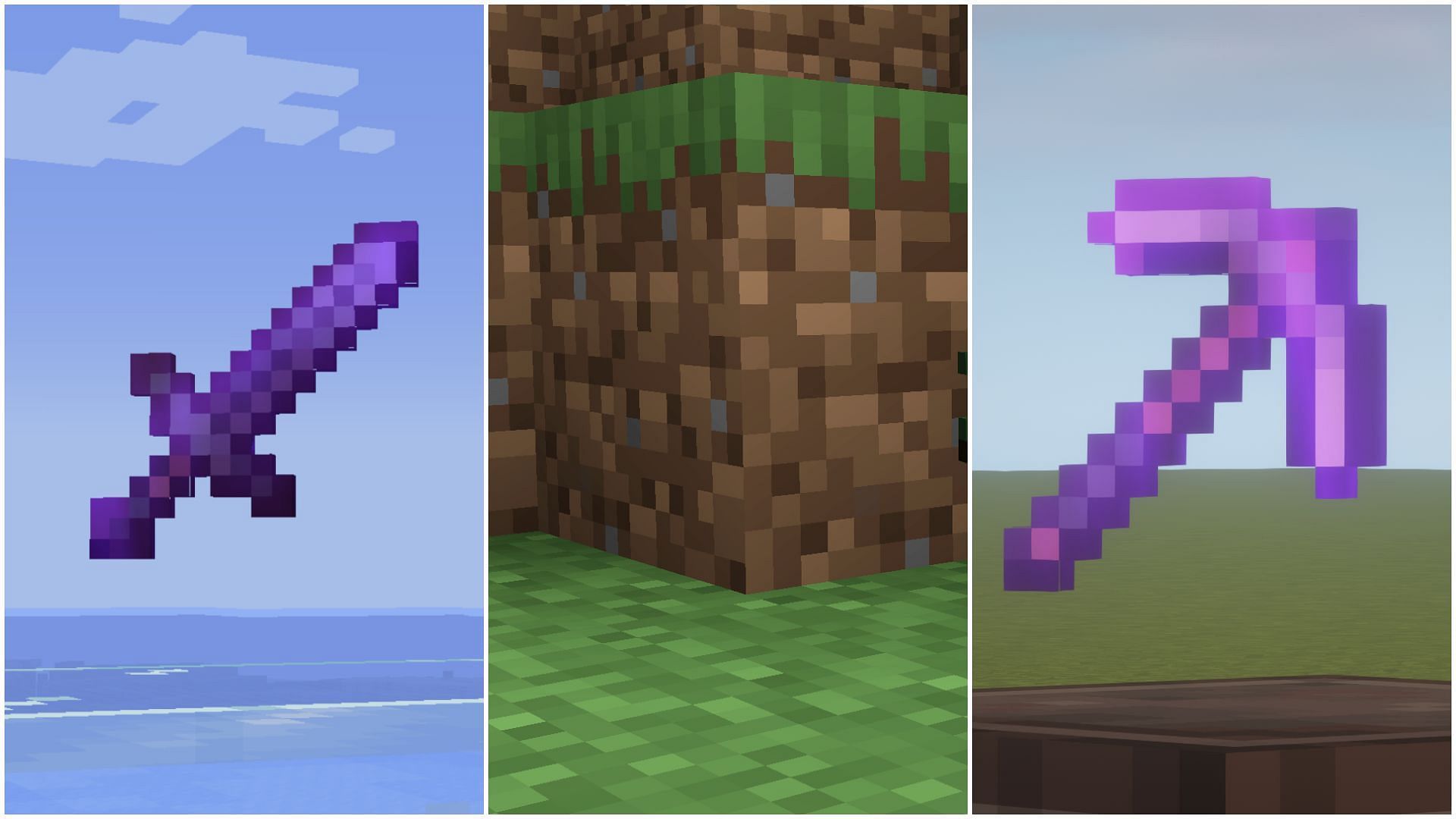 Minecraft Redditors discuss which block or item is the most iconic (Images via Mojang)