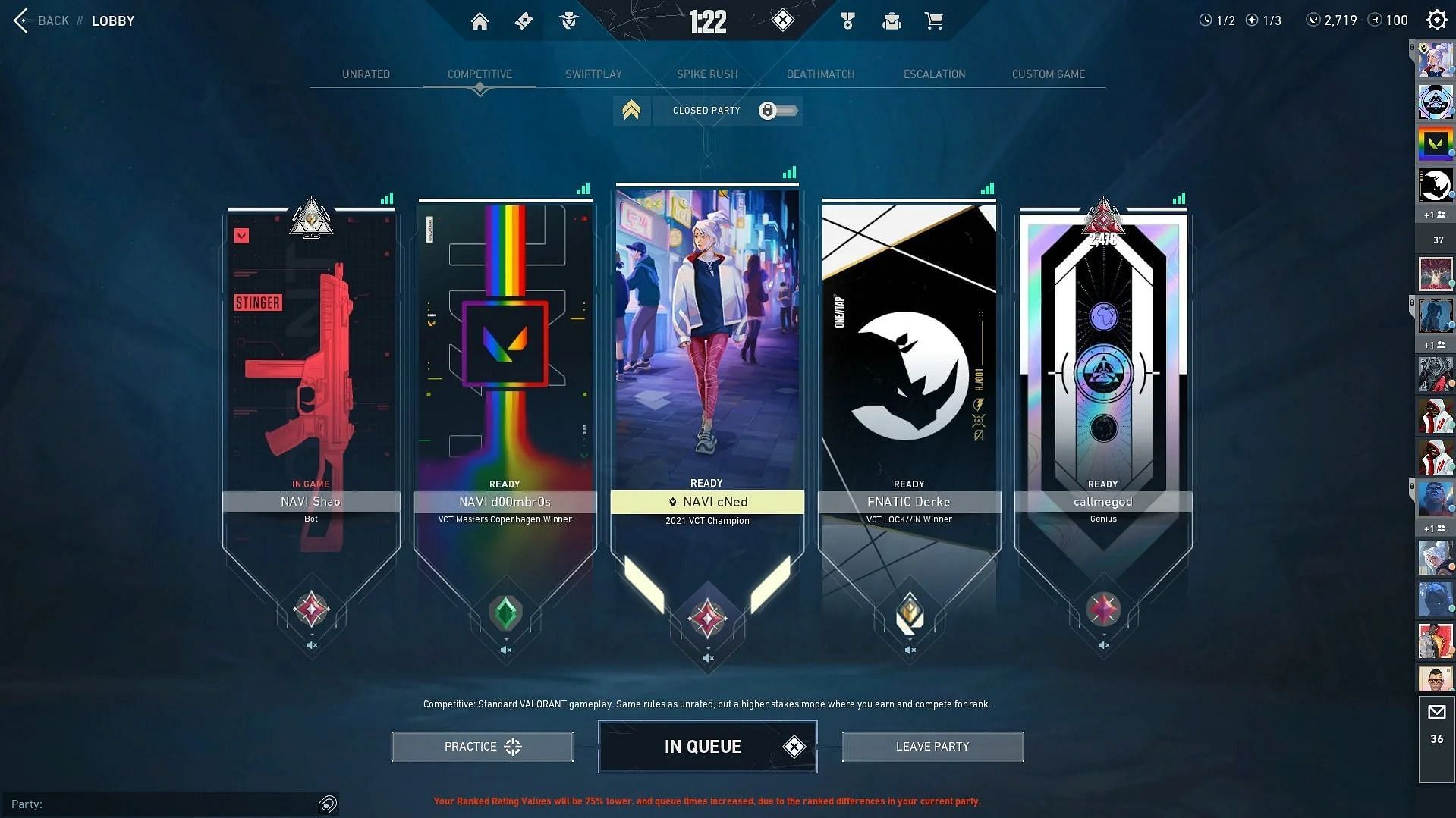 5 stack lobby of pros from EMEA (Image via u/vnNinja21 || Riot Games)