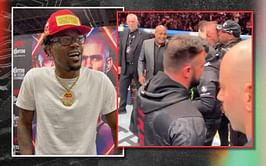 Kevin Holland reacts to cameras capturing Daniel Cormier's reaction to Dricus du Plessis and his coach kissing