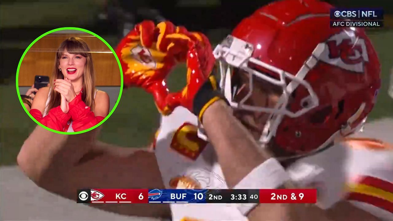 Travis Kelce made a heart gesture to Taylor Swift following his touchdown