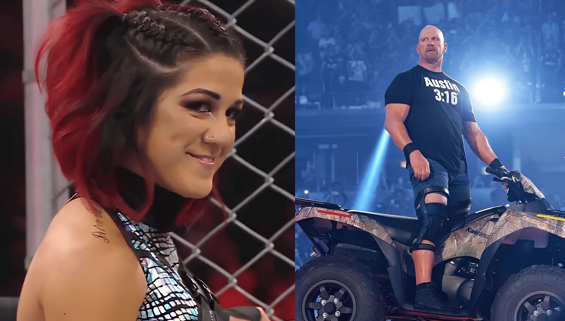 Bayley(left) and &quot;Stone Cold&quot; Steve Austin(right)