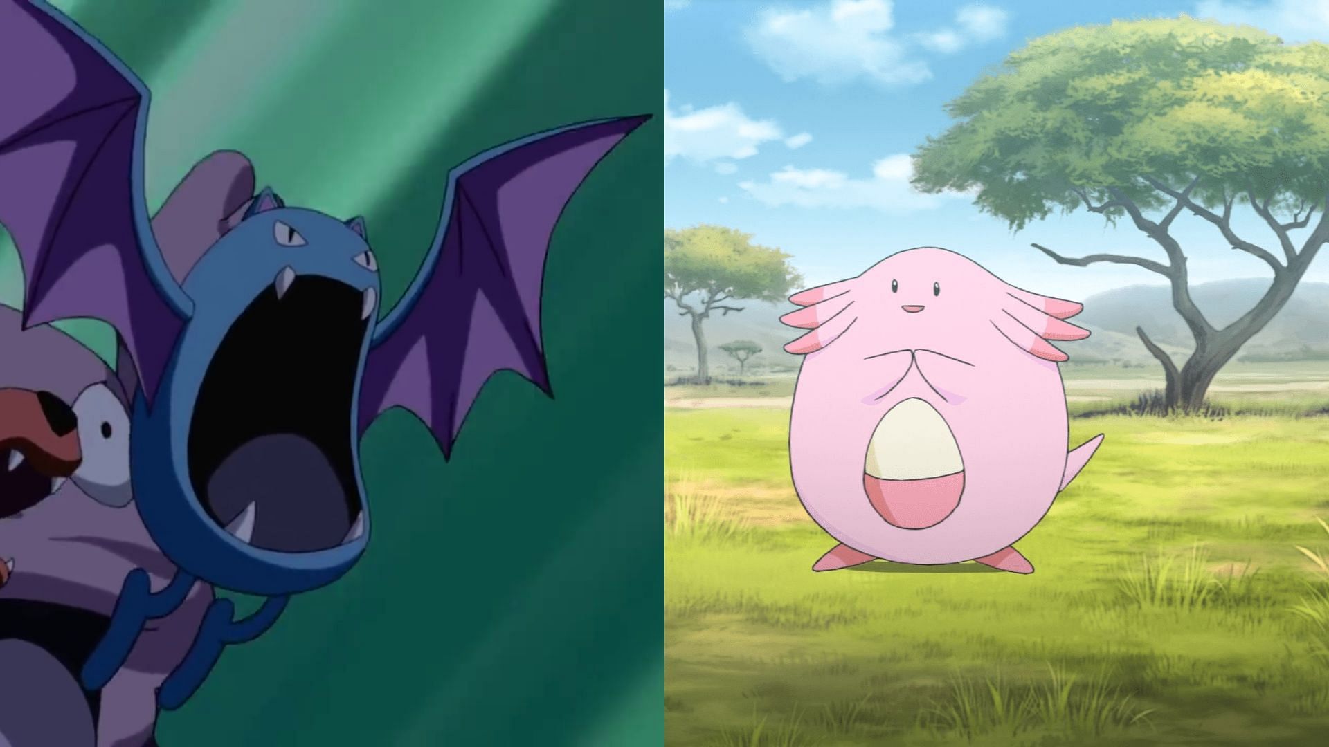 Golbat and Chansey from the anime (Image via TPC)
