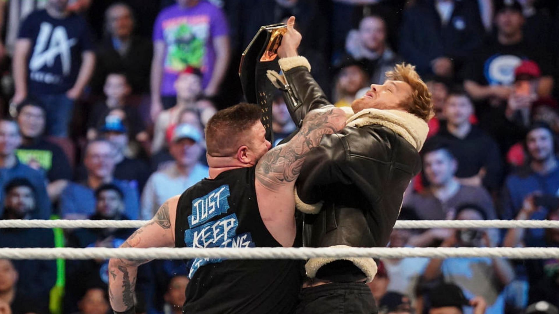 Kevin Owens and Logan Paul on Friday Night SmackDown!
