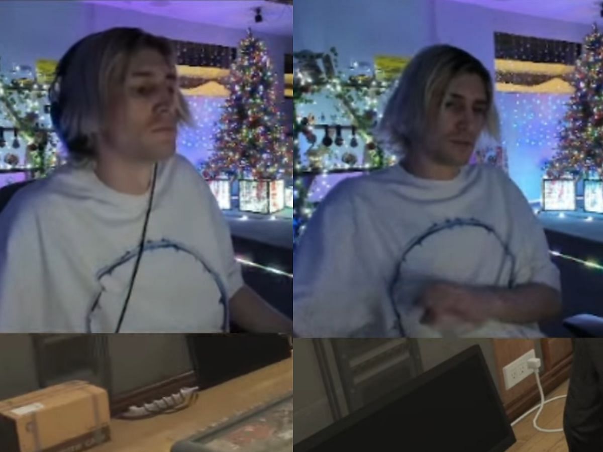 xQc smells something unusual in his room (Image via Kick/xQc)