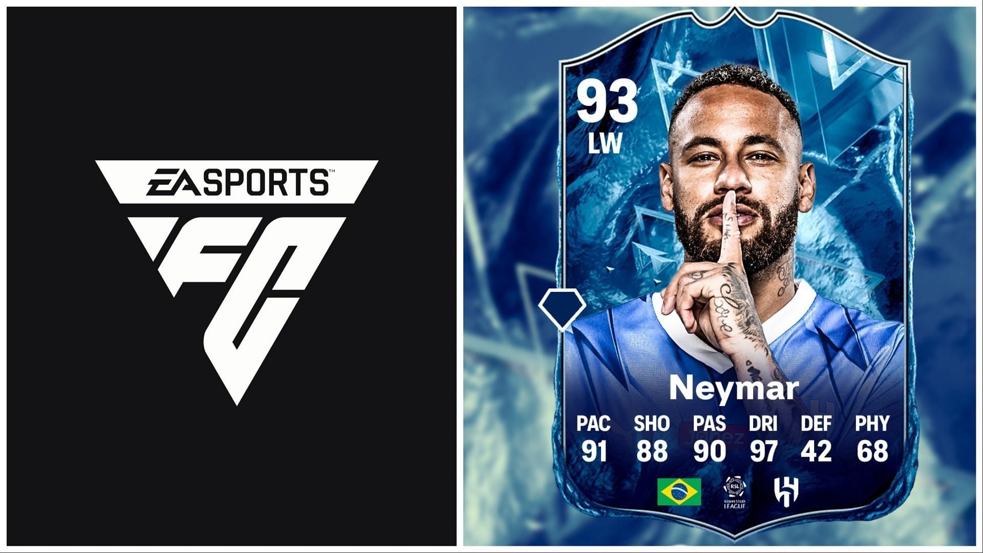 Versus Ice Neymar has been leaked (Images via EA Sports and Twitter/FIFATradingRomania)