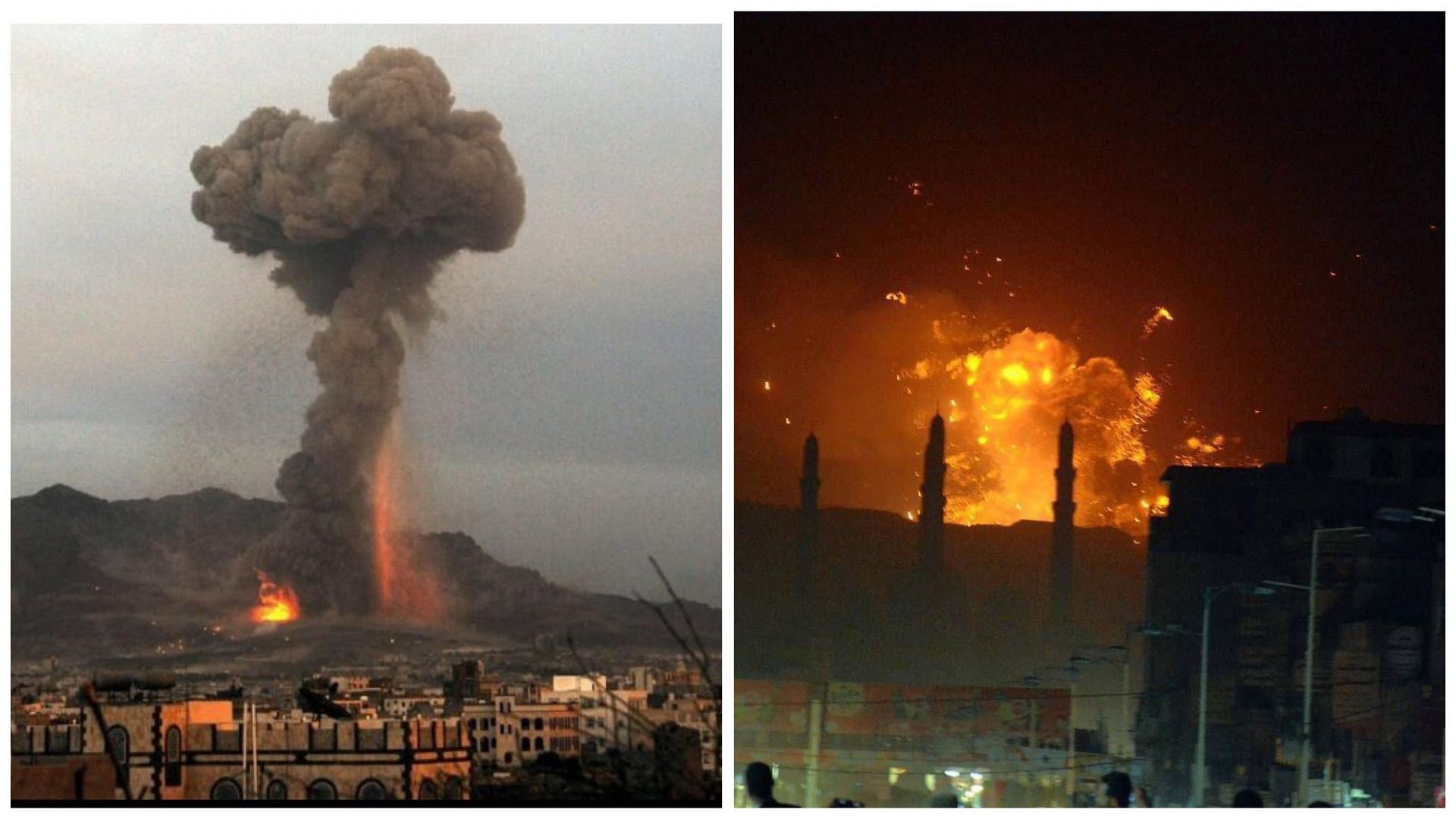 UK and US military forces bomb Yemen (Image via @Sundusmalik76 and @LtsFrePalestine/X)
