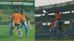 [Watch] Rohit Sharma & Virat Kohli entertain fans with big hits during nets session ahead of India's 2nd T20I against Afghanistan