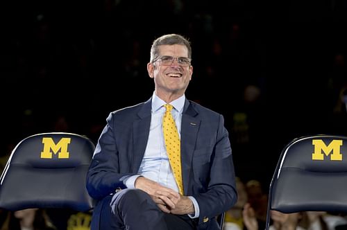 Jim Harbaugh Michigan National Championship Celebration