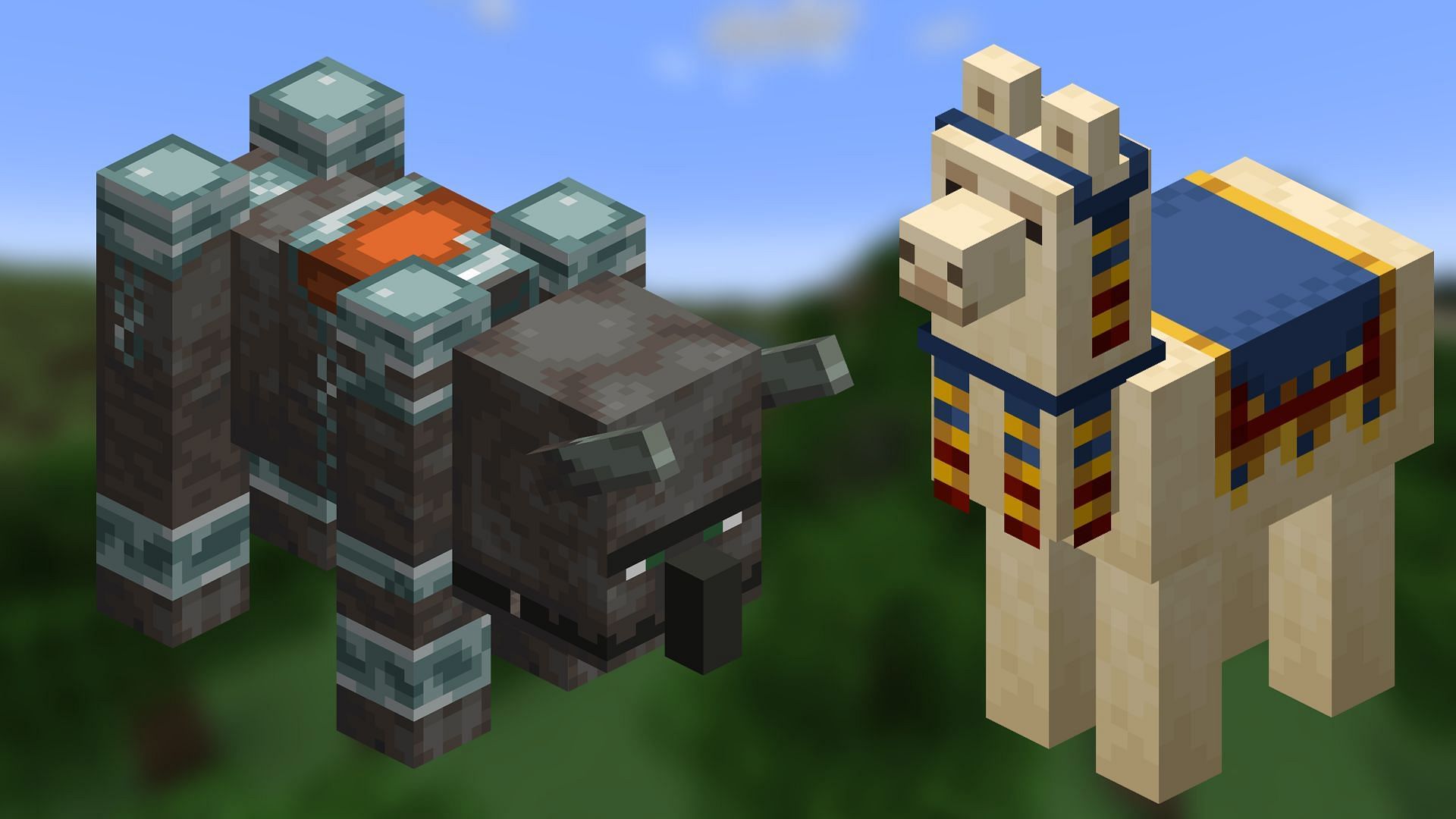 A ravager and a trader llama as they