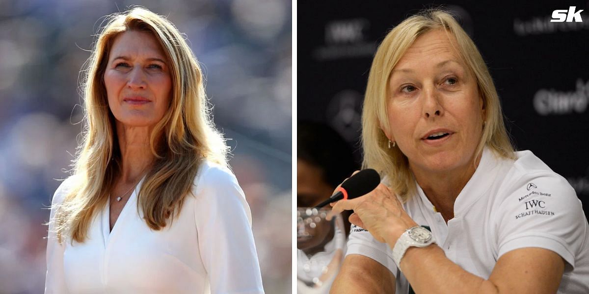 Steffi Graf (L) and Martina Navratilova (R)