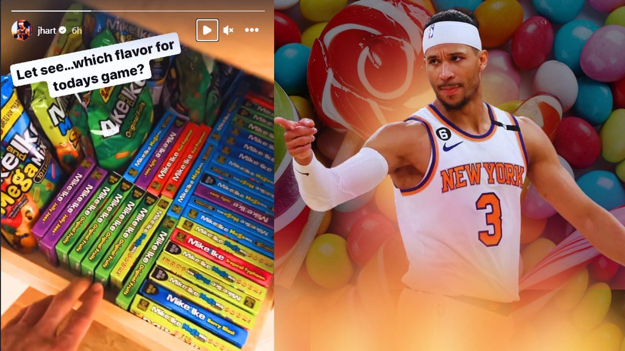 Knicks guard Josh Hart shows off 43 Mike and Ike candies worth $336 for pregame snack choice