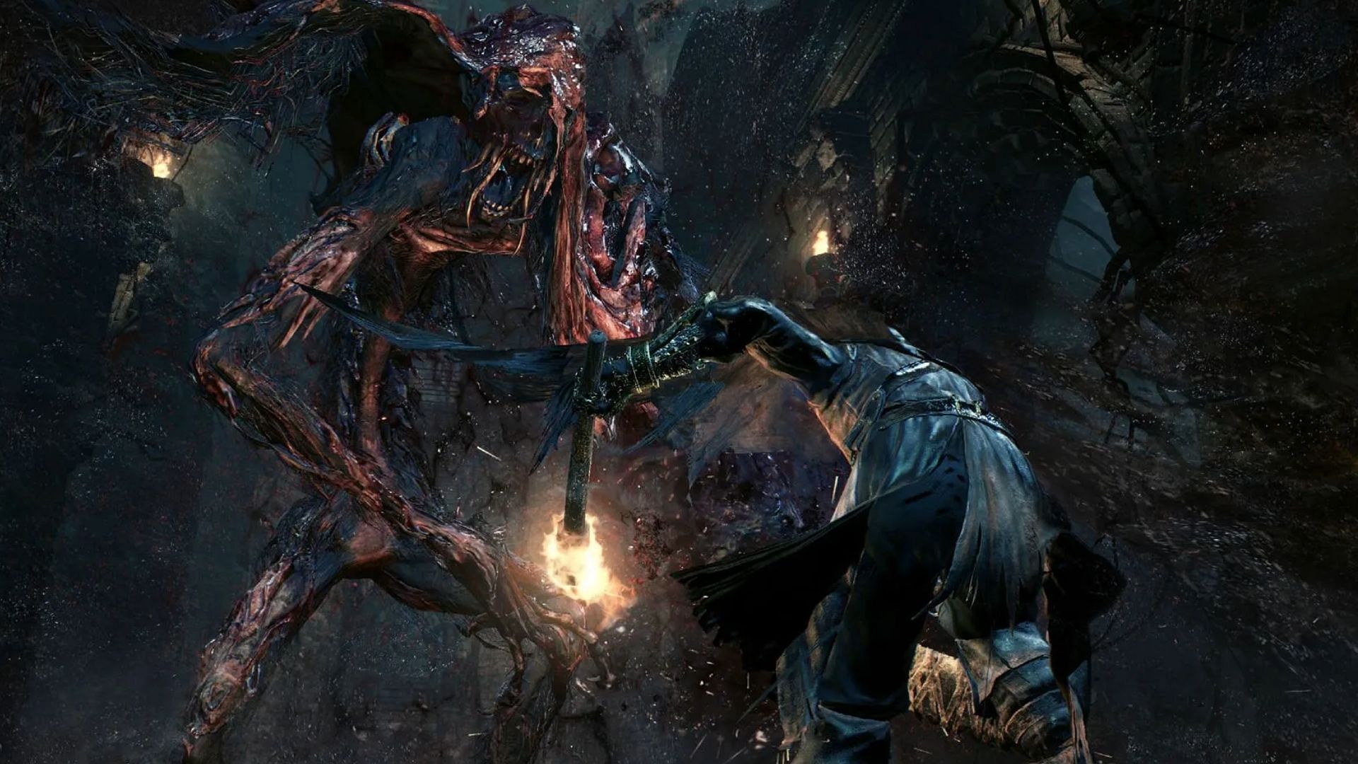 Bloodborne features some of the best boss fights in FromSoftware history (Image via FormSoftware)