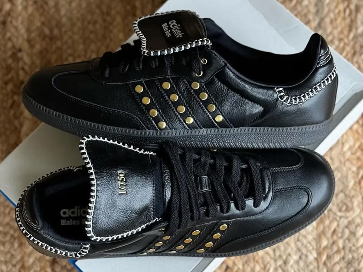 Wales Bonner x Adidas Samba &quot;Black Gold&quot; sneakers (Image via Instagram/@hypebeastkicks)