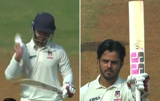 [Watch] Nitish Rana's cryptic celebration after Ranji Trophy 2024 century against Mumbai