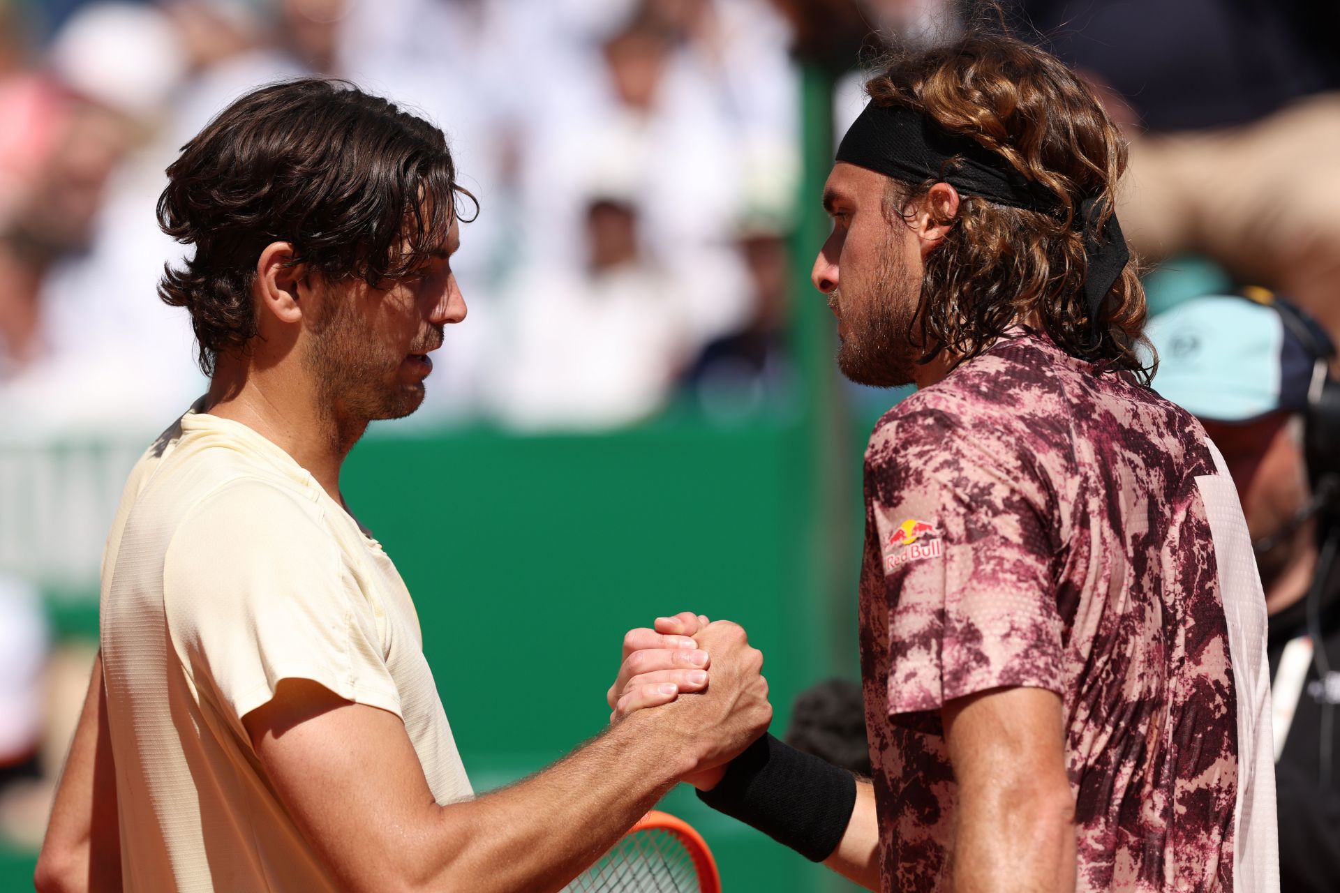 Taylor Fritz and Stefanos Tsitsipas at the Rolex Monte-Carlo Masters