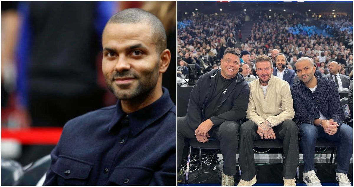 Tony Parker links up with David Beckham and Kylian Mbappe