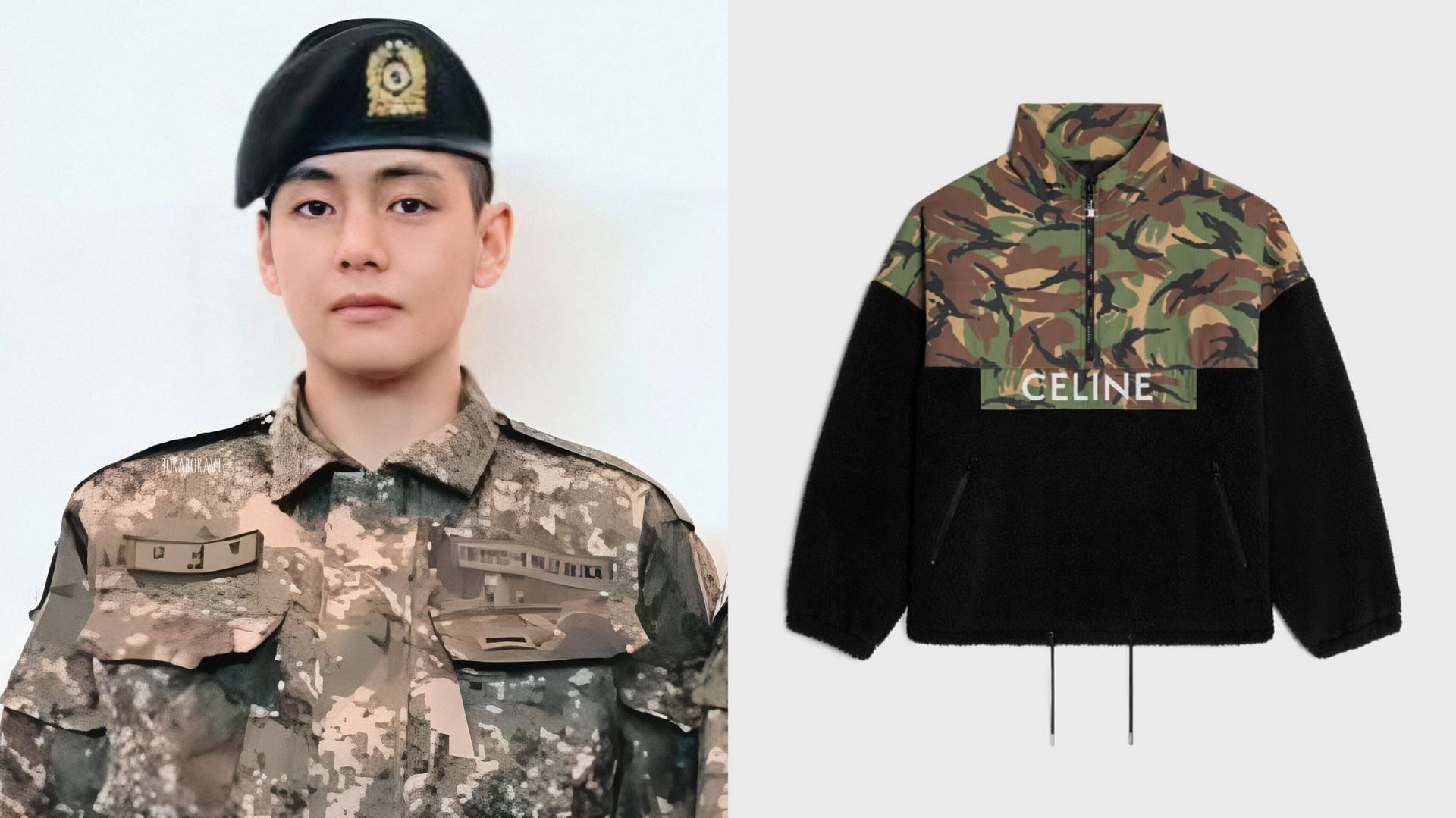 Featuring Kim Taehyung and the Celine Jacket (Image via rkive/Instagram and Celine Website)