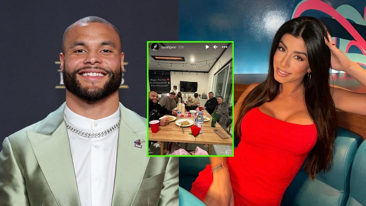 Dak Prescott and girlfriend Sarah Jane ring in the New Year indoors in cozy celebration