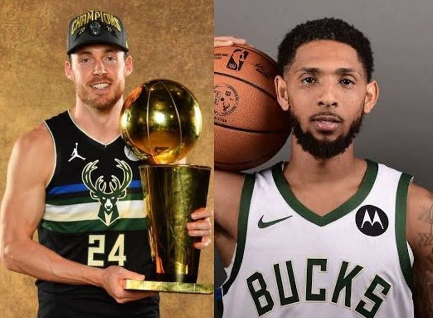 The Milwaukee Bucks are reportedly shopping around a trade package involving Pat Connaughton (L) and Cam Payne (R).