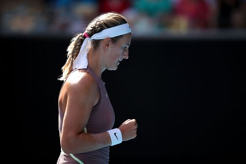 Victoria Azarenka in action at the 2024 Australian Open