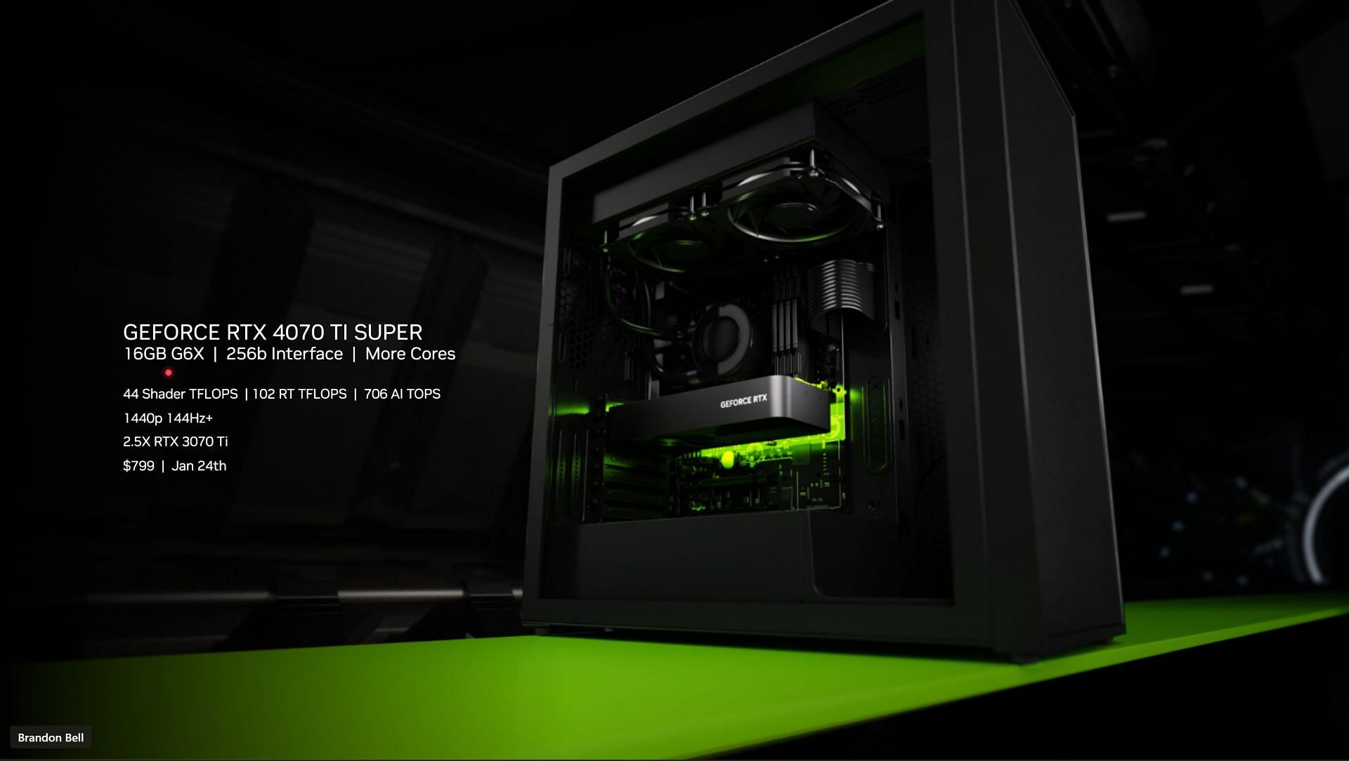 The Nvidia RTX 4070 Ti Super targets the $799 price point (Image via Nvidia)
