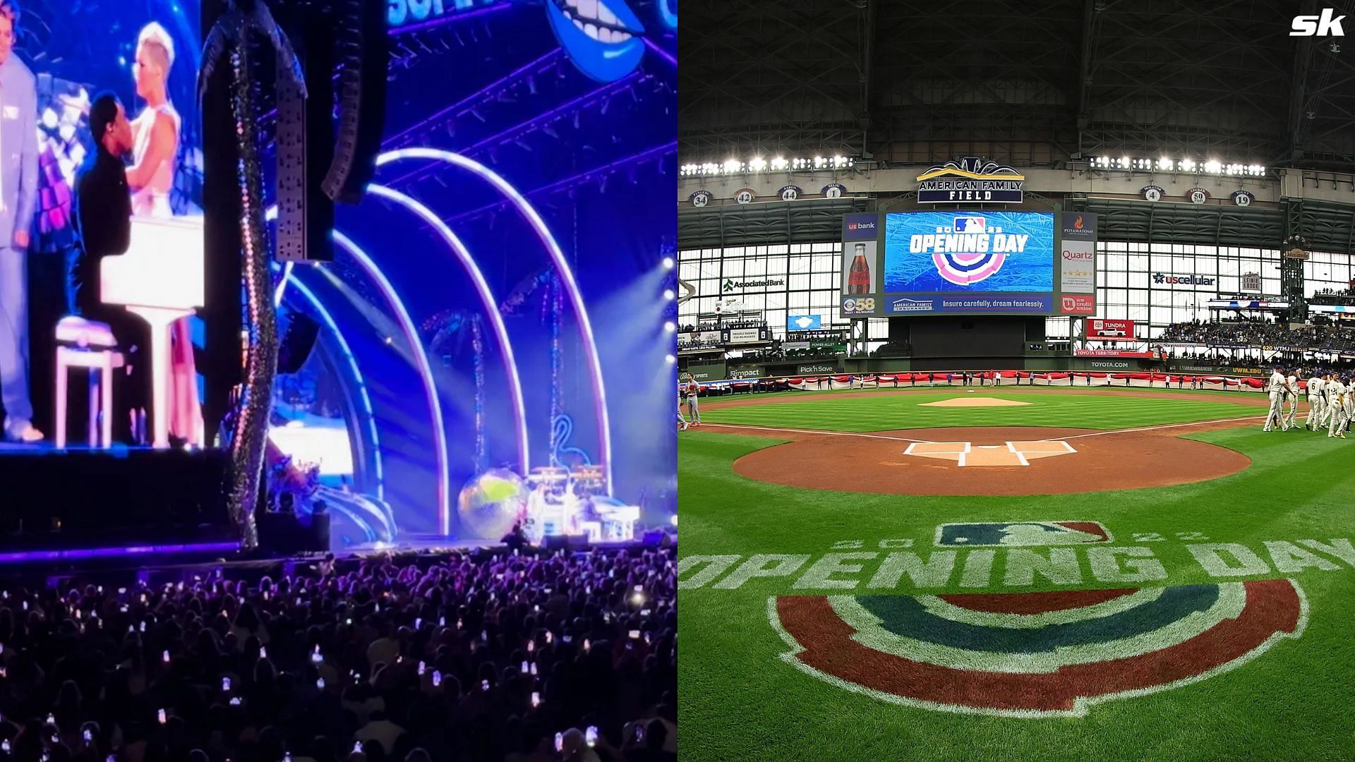 2022 Opening day at American Family Field; pop icon PINK performing in a concert at the Brewers home stadium