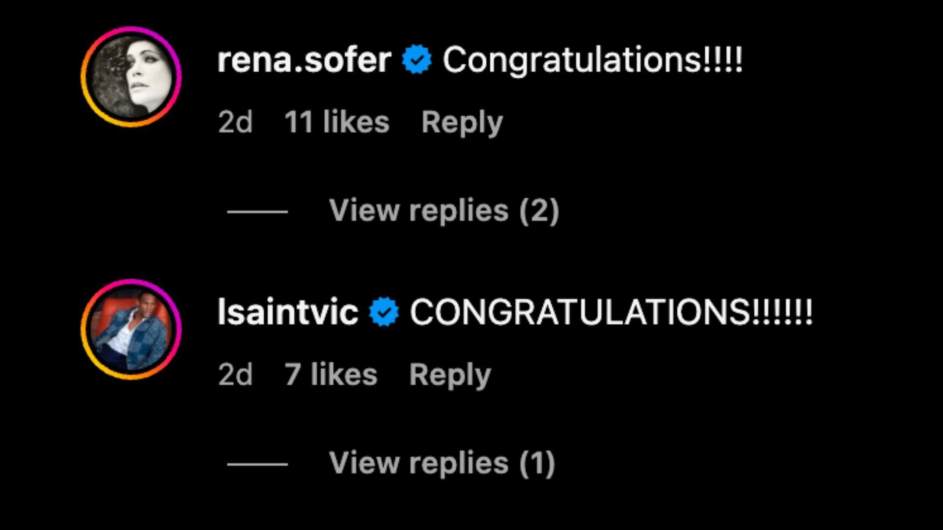 Rena Sofer also wished Ashleigh on her engagement