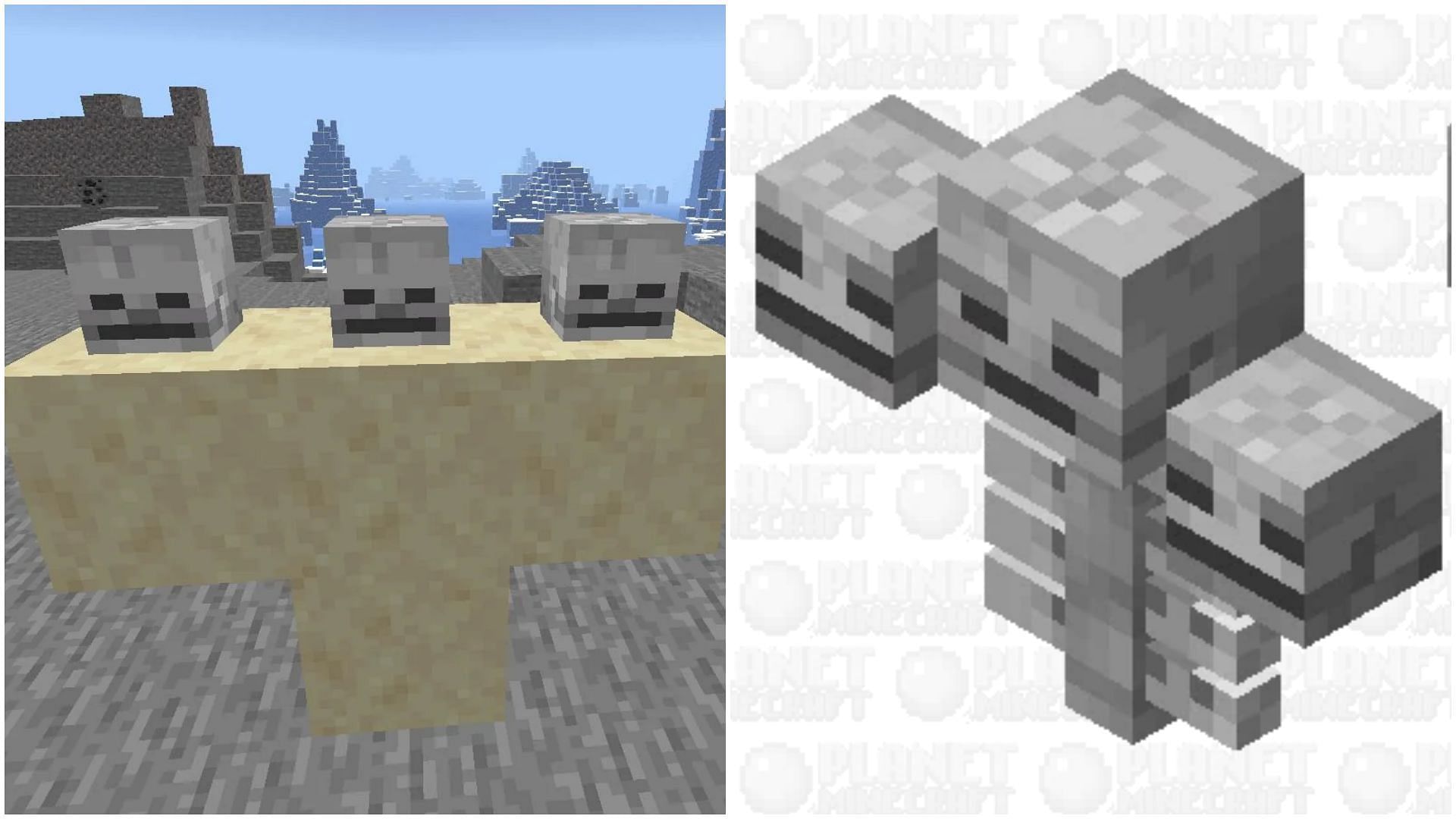 Minecraft player hilarious showcases a wither made of sand and regular skeletons (Image via Reddit/u/Gaming_Bacon5525)