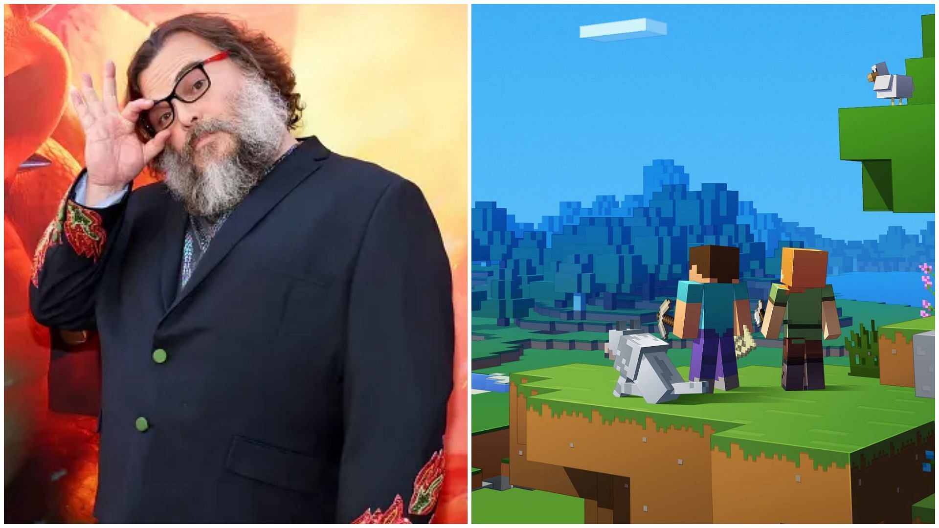 Jack Black will play a character in the upcoming Minecraft film (Collage via Sportskeeda)