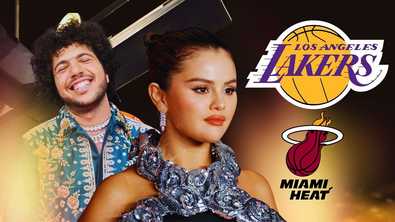 Lakers-Heat game sees Benny Blanco and Selena Gomez in stylish clothing