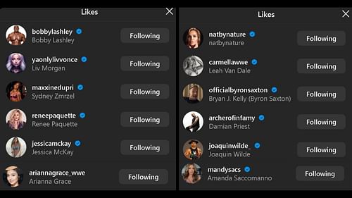 Screengrab of the reactions on the Instagram post