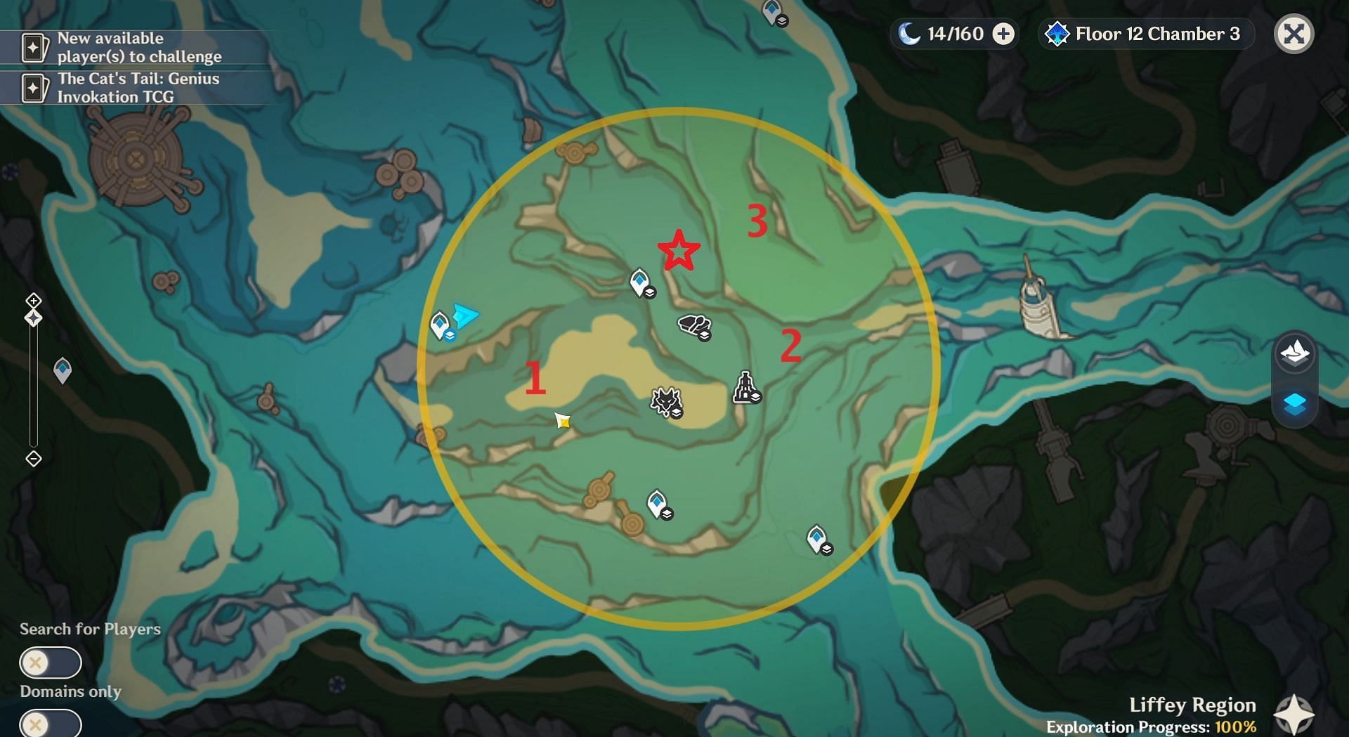 All energy emission and treasure chest locations (Image via HoYoverse)