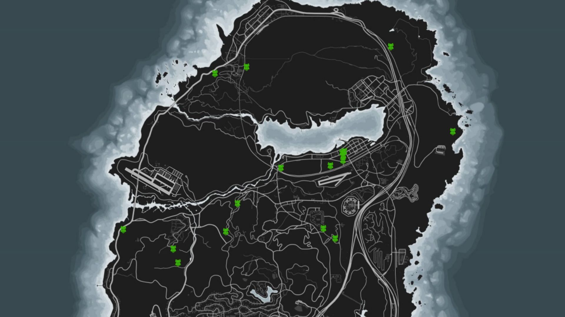 Boar spawn locations in Grand Theft Auto 5 Online (1/2) (Image via GTWeb.eu)