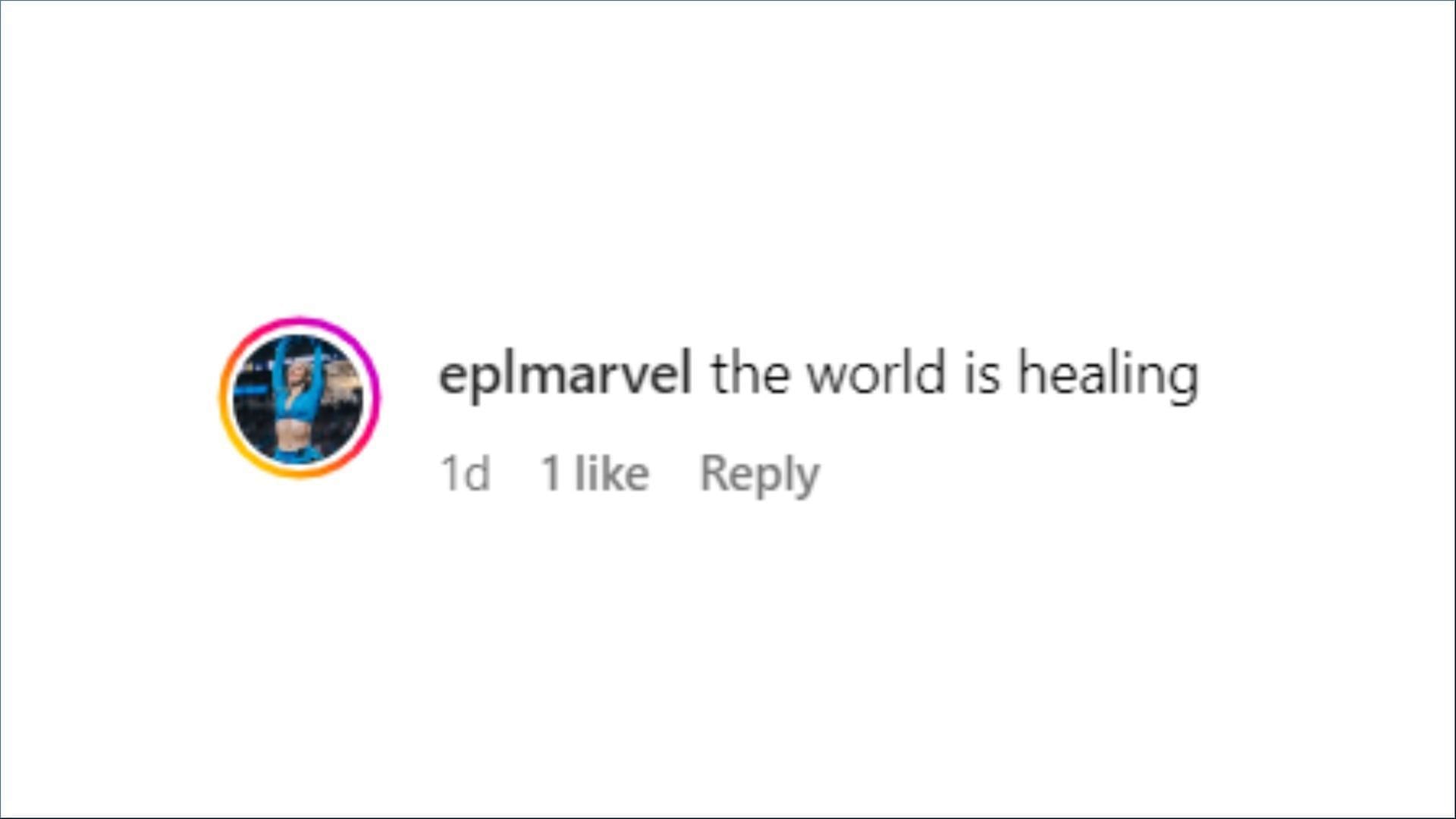 A user&#039;s reaction to the news (Image via Instagram/@eplmarvel)