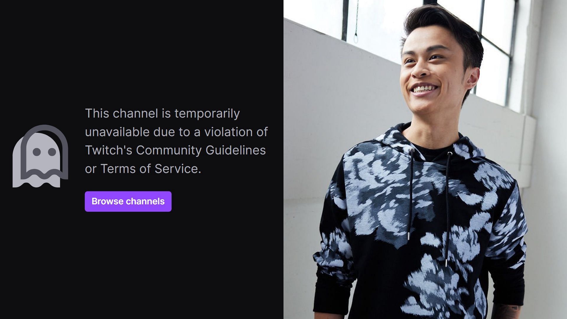 Twitch has banned Stewie2K (Image via Twitch.tv/stewie2k, Stewie2K/X)